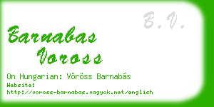 barnabas voross business card